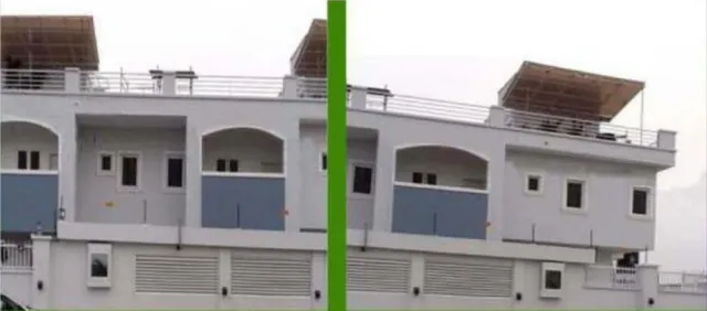 Residential apartment building at Alpha Beach, Lekki, with arched balconies